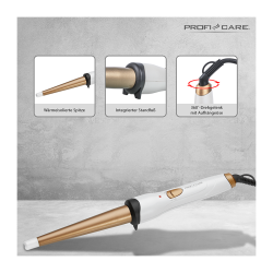 Proficare PC-HC 3049 White/Gold conical curling iron