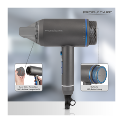 Séche-cheveux 1800W Proficare PC-HT 3082 Bleu/Anthracite