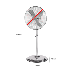 40cm Proficare PC-VL 3064 MS stainless steel pedestal fan