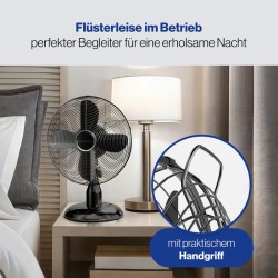 Ventilateur de table design Noir 25 cm Proficare PC-VL3062M-Noir