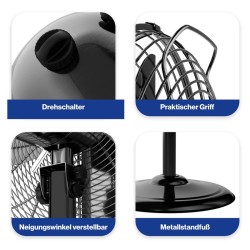 Ventilateur sur pied design Noir 40cm Proficare PC-VL3064MS-Noir