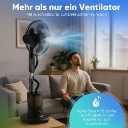 Ventillateur et humidificateur à roulette 40cm Noir Proficare PC-VL3142LB-Noir