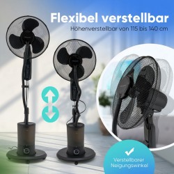 Ventillateur et humidificateur à roulette 40cm Noir Proficare PC-VL3142LB-Noir