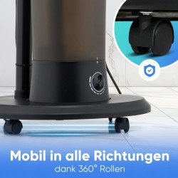 Ventillateur et humidificateur à roulette 40cm Noir Proficare PC-VL3142LB-Noir